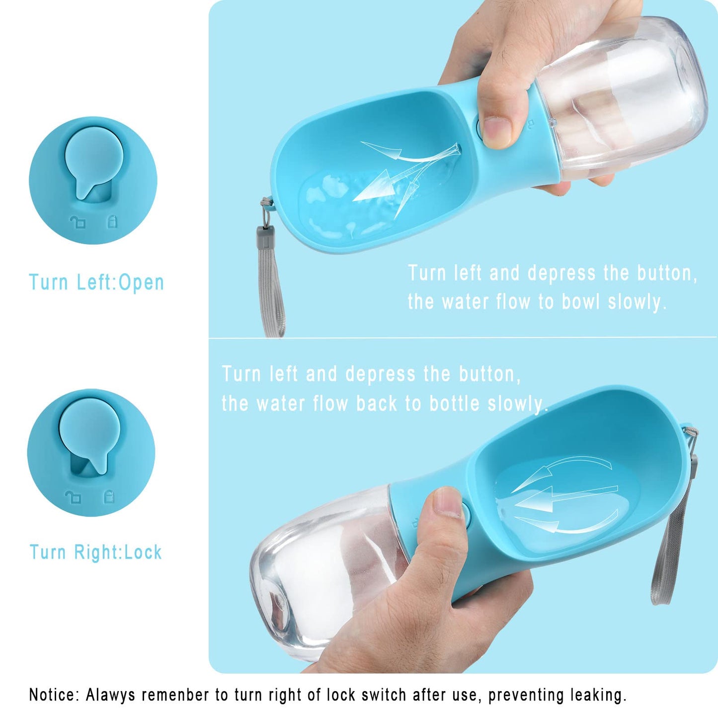 Cibaabo Dog Water Bottle with Food Container, Travel Puppy Water Bowl, Portable Pet Dispenser, Cat Walking and Hiking Dog Gift