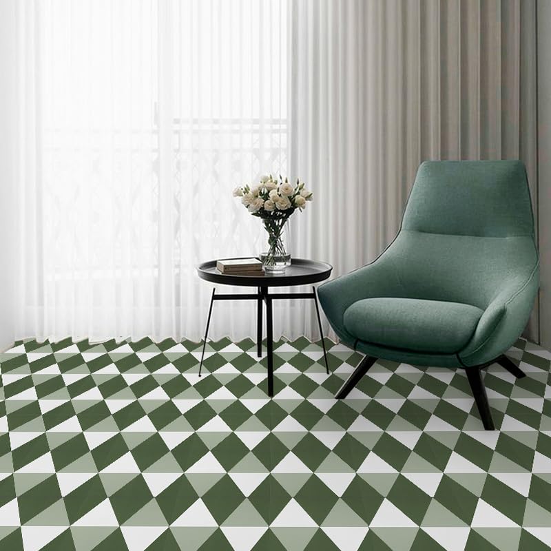 Alow Peel and Stick Floor Tile,Green Self-Adhsive Peel and Stick Flooring,Waterproof Vinyl Flooring Suit for Kitchen、Toilet (12×12in 10pcs)