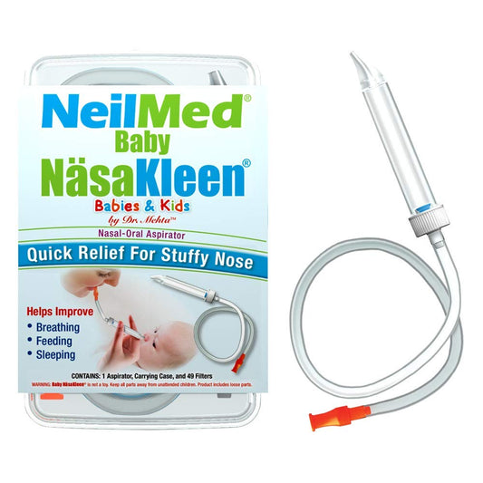 NeilMed Baby NasaKleen Nasal-Oral Aspirator with 49 Hygiene Filters and a Convenient Storage Travel Case