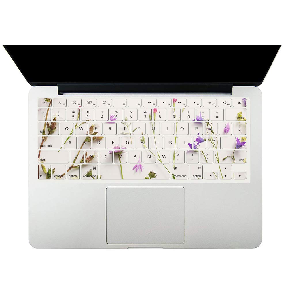 Case Compatible with MacBook Pro 13 Inch 2015 2014 2013 2012 Model A1502 & A1425, Plastic Hard Shell Protective Case with Keyboard Cover for Mac Pro Retina 13 Old Version - Purple Flower