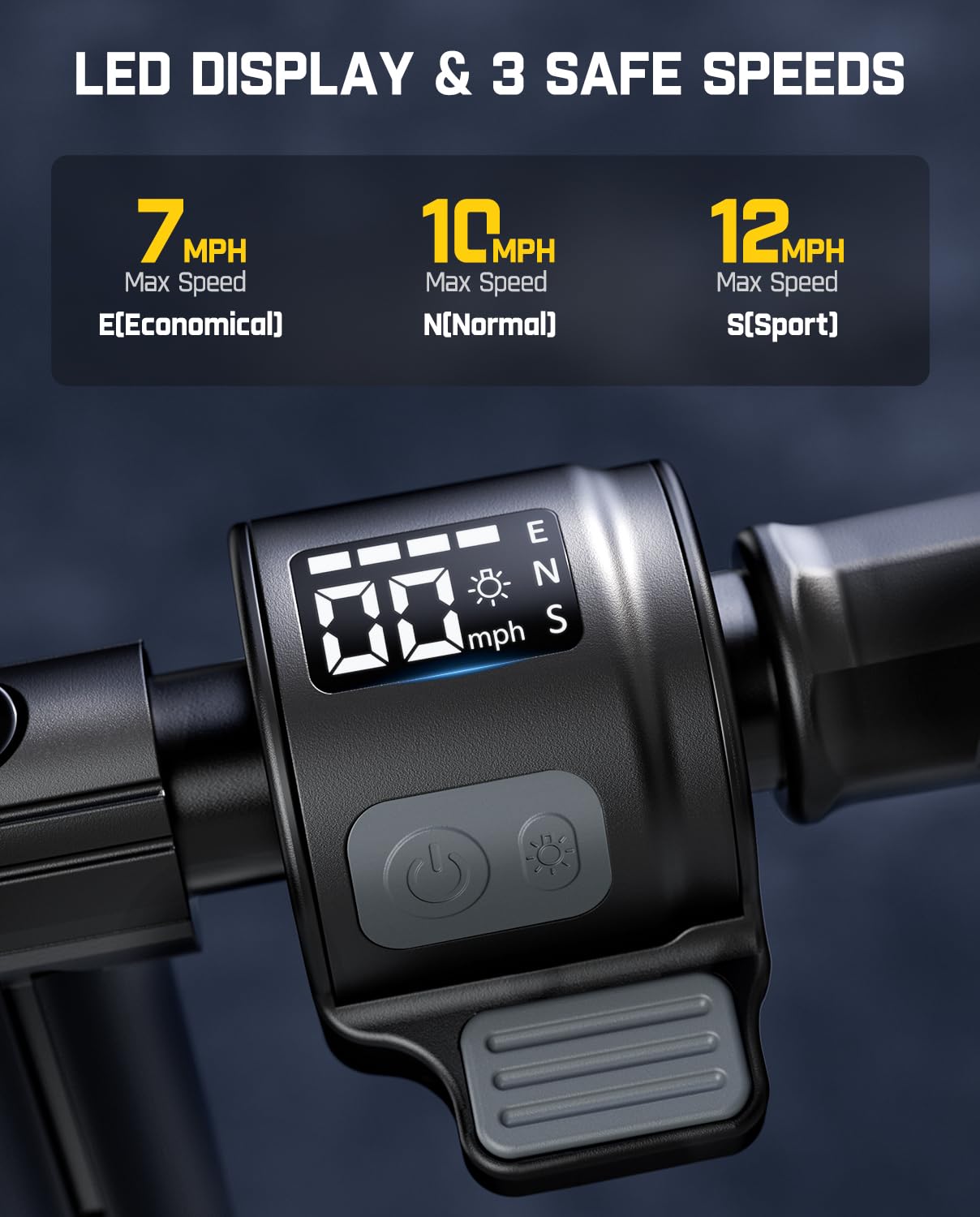 FanttikRide T9 Apex Electric Scooter for Kids 4.3-5.6 ft,200 W Motor, LED Colorful Lights with Bluetooth Music Speaker, 7/10/12 MPH Digital Display, Adjustable Height, Foldable, Up to 40 mins,Black