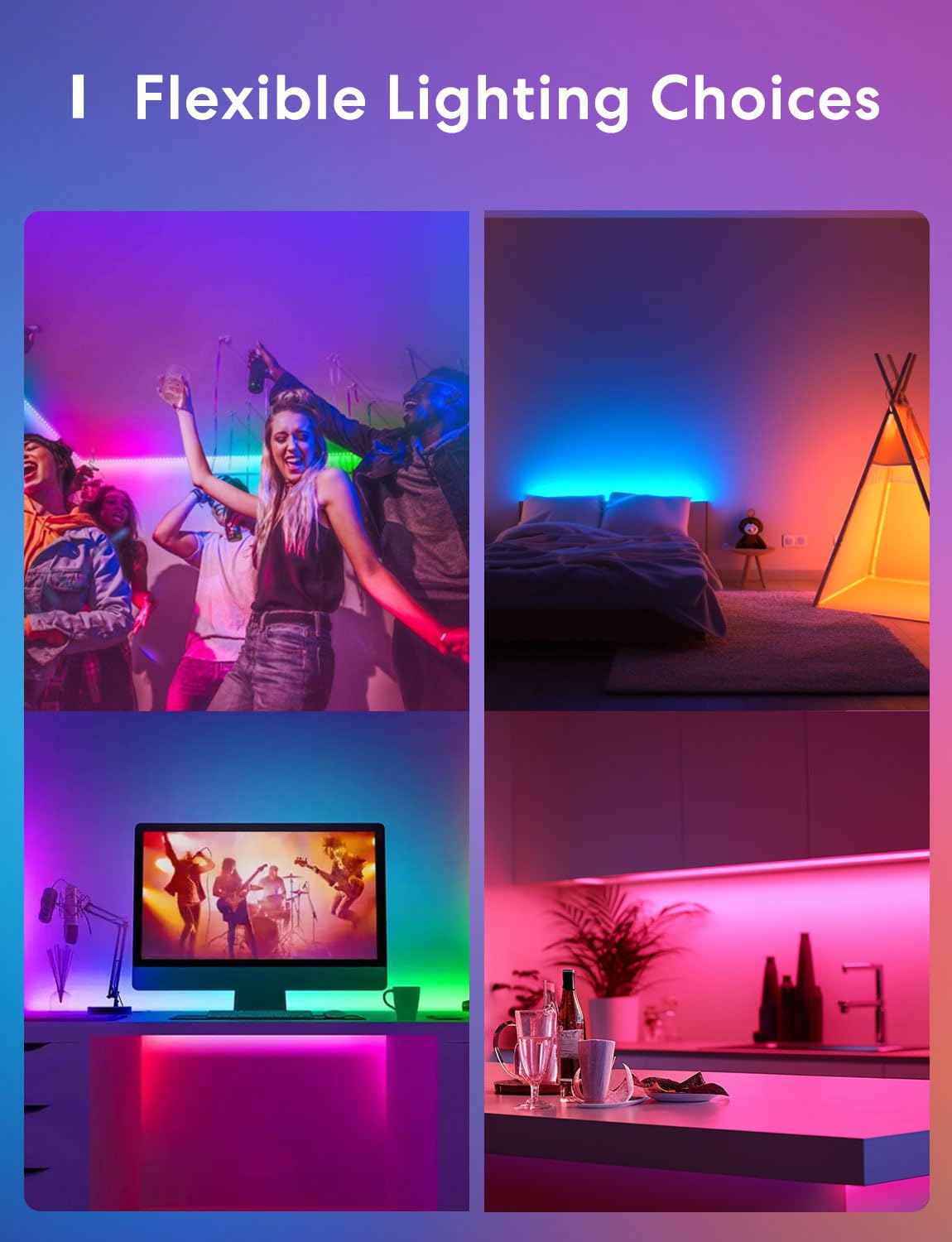 meross Smart LED Strip Lights, 16.4ft WiFi Strip Work with Apple HomeKit, Alexa, Google Home, and SmartThings, 16 Million Colors with App Control and RGB LED Lights for Bedroom, Living Room, Kitchen