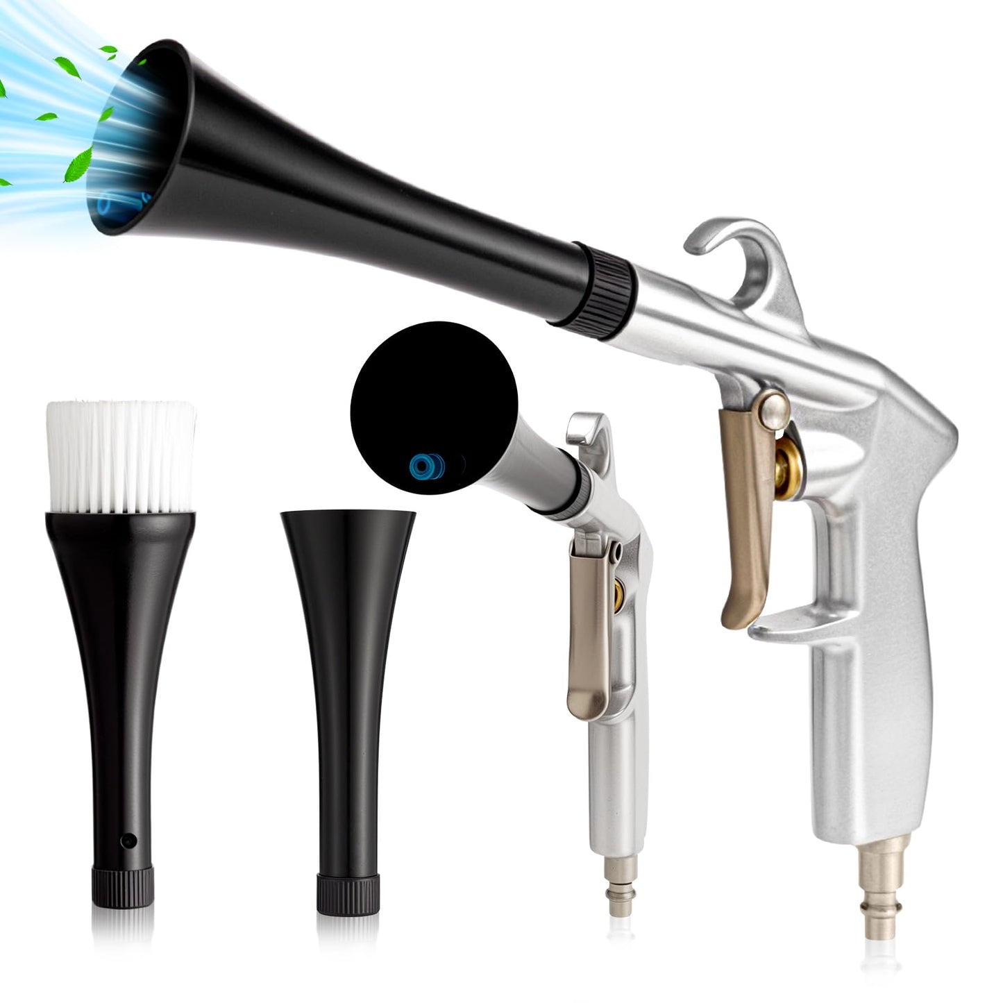 CPProDilig Detailing Tornado Air Car Cleaning Gun, Car Tools Adjustable Air Blower Gun, High Pressure Air Nozzle Blower Gun Works with Air Compressor