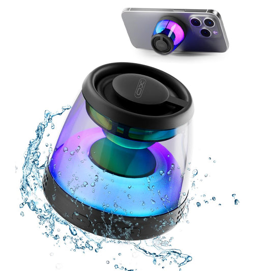 Magnetic Bluetooth Speaker, Portable Bluetooth Speaker with RGB light, Waterproof Wireless Speaker , Phone Stand for iPhone 16/15/14/13/12 Series, Small Speaker for Shower, Outdoor, Birthday Gift