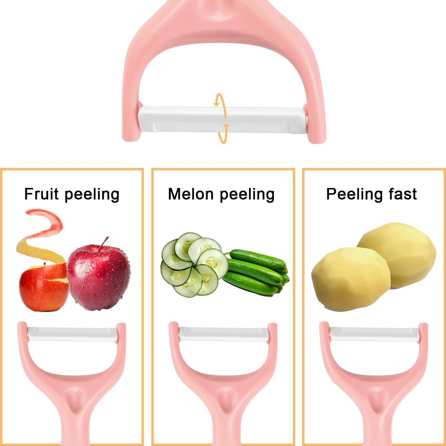 Rainbow Titanium Knife Set, Non Stick Thick and Sharp Stainless Steel 15 Pcs Cutlery Kitchen Knives Set with Acrylic Block, Chef Quality for Home & Pro Use, Best Gift, Pink Color