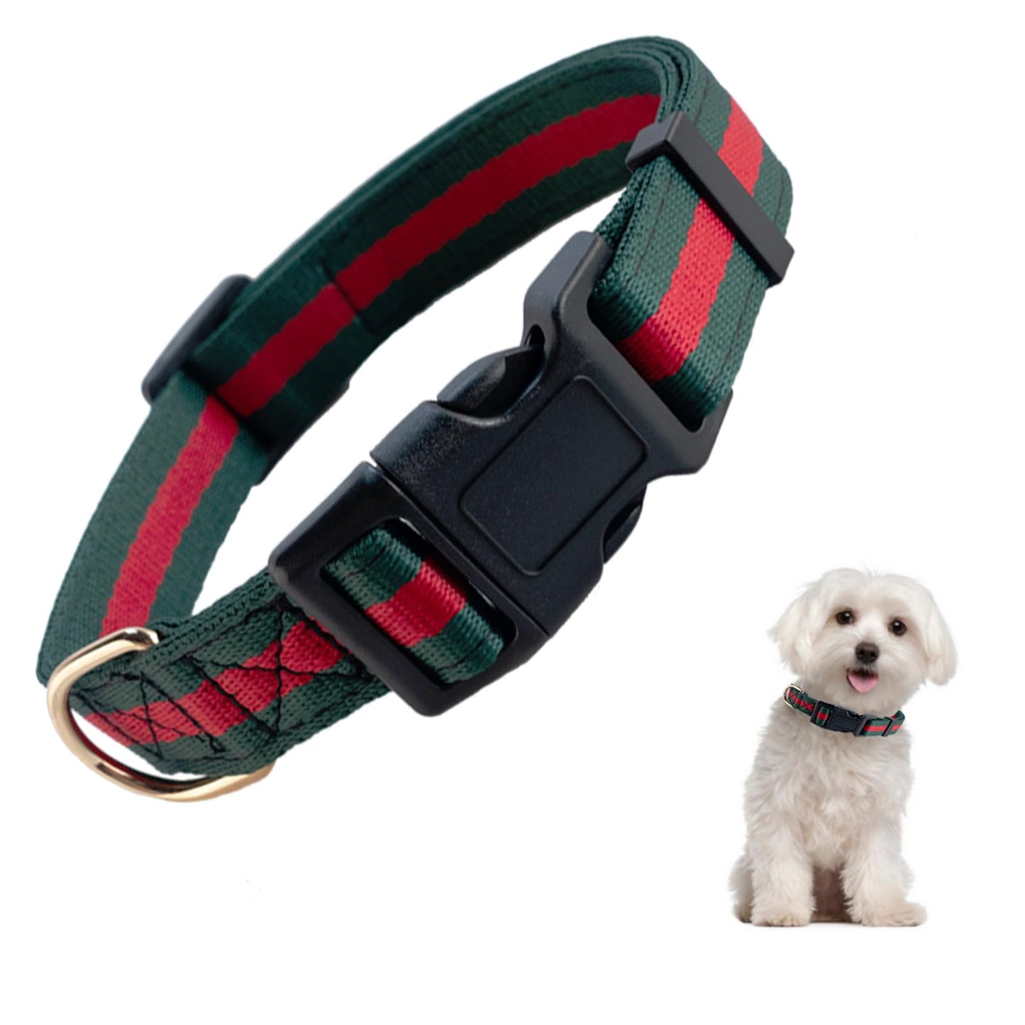 Stylish and Elegant Dog Collar,Adjustable Metal Belt Buckle, Durable High Density Fabric for Comfortable Pet Dog Collar and Dog Leash Set Packing for Puppy Small Dogs