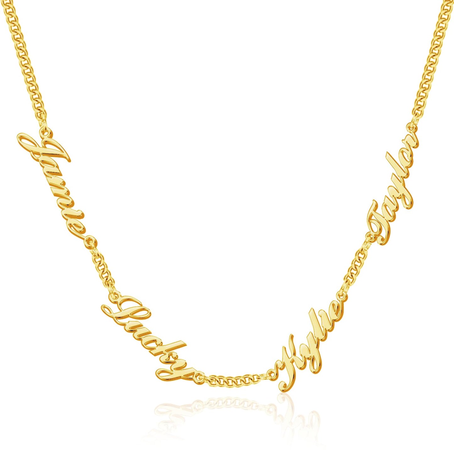 Yofair Name Necklace Personalized Custom Any Name Necklaces Jewelry 18K Gold Plated Nameplate Pendant Personalized Gift for Women