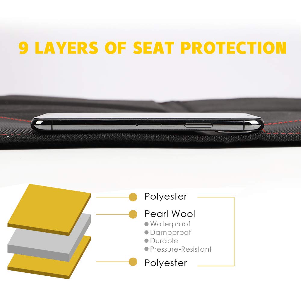 FASITE Car Seat Protector for Baby Child Car Seats - Non-Slip Waterproof Car Seat Cover Pad Protector with Mesh Pockets