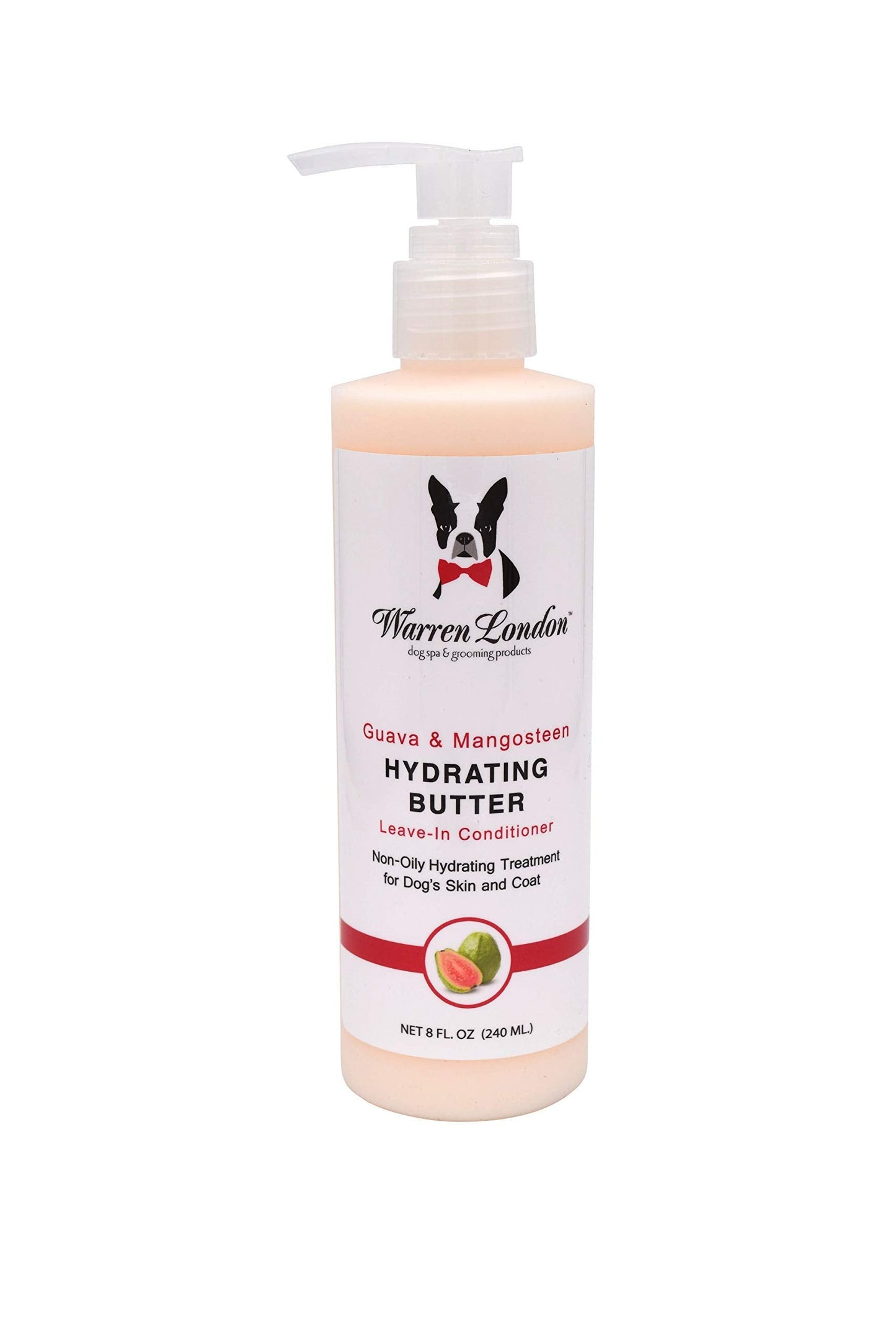 Warren London Hydrating Butter Leave in Pet Conditioner for Dogs | Lotion for Skin and Coat | Aloe Puppy & Dog Conditioner for Hair Detangler, Dry Skin, & Pet Fur Dandruff | Made in USA | Guava 8oz
