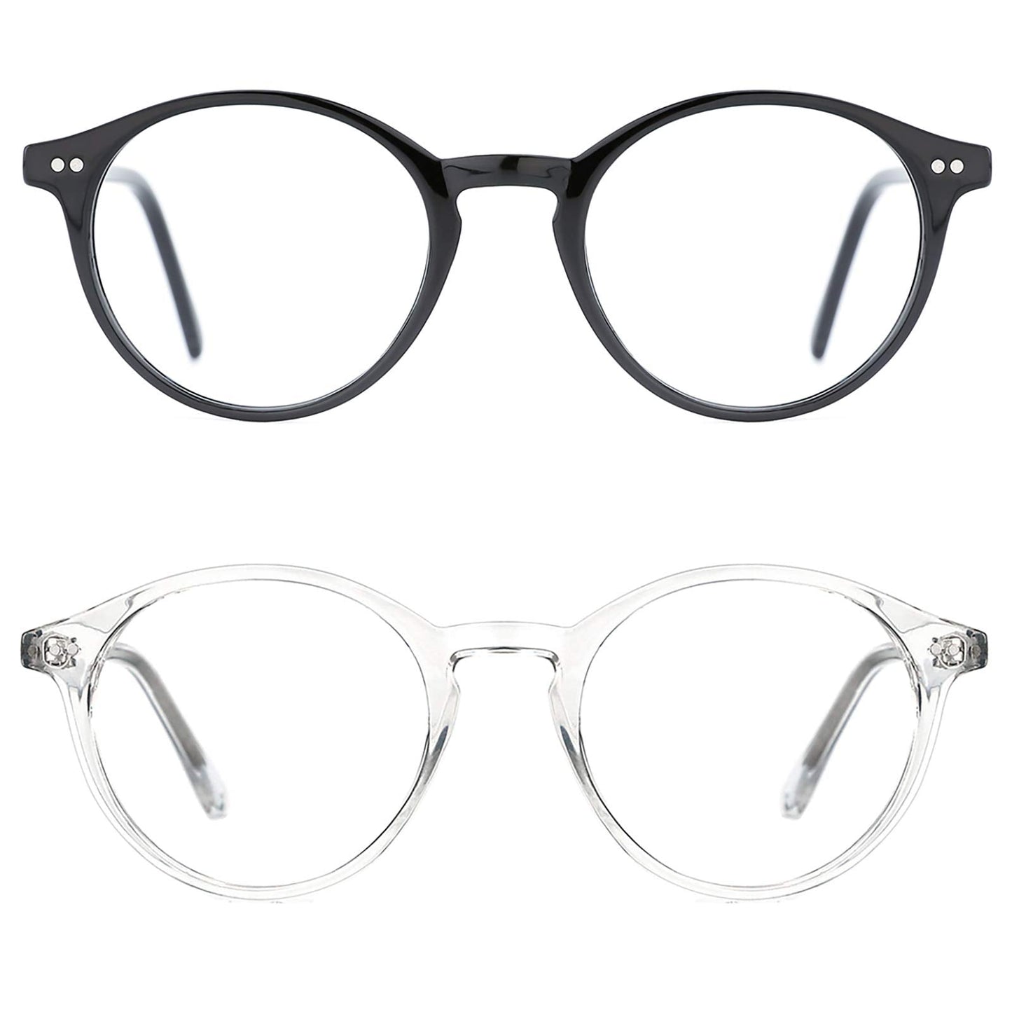 TIJN Blue Light Blocking Glasses Men Women Vintage Thick Round Rim Frame Eyeglasses