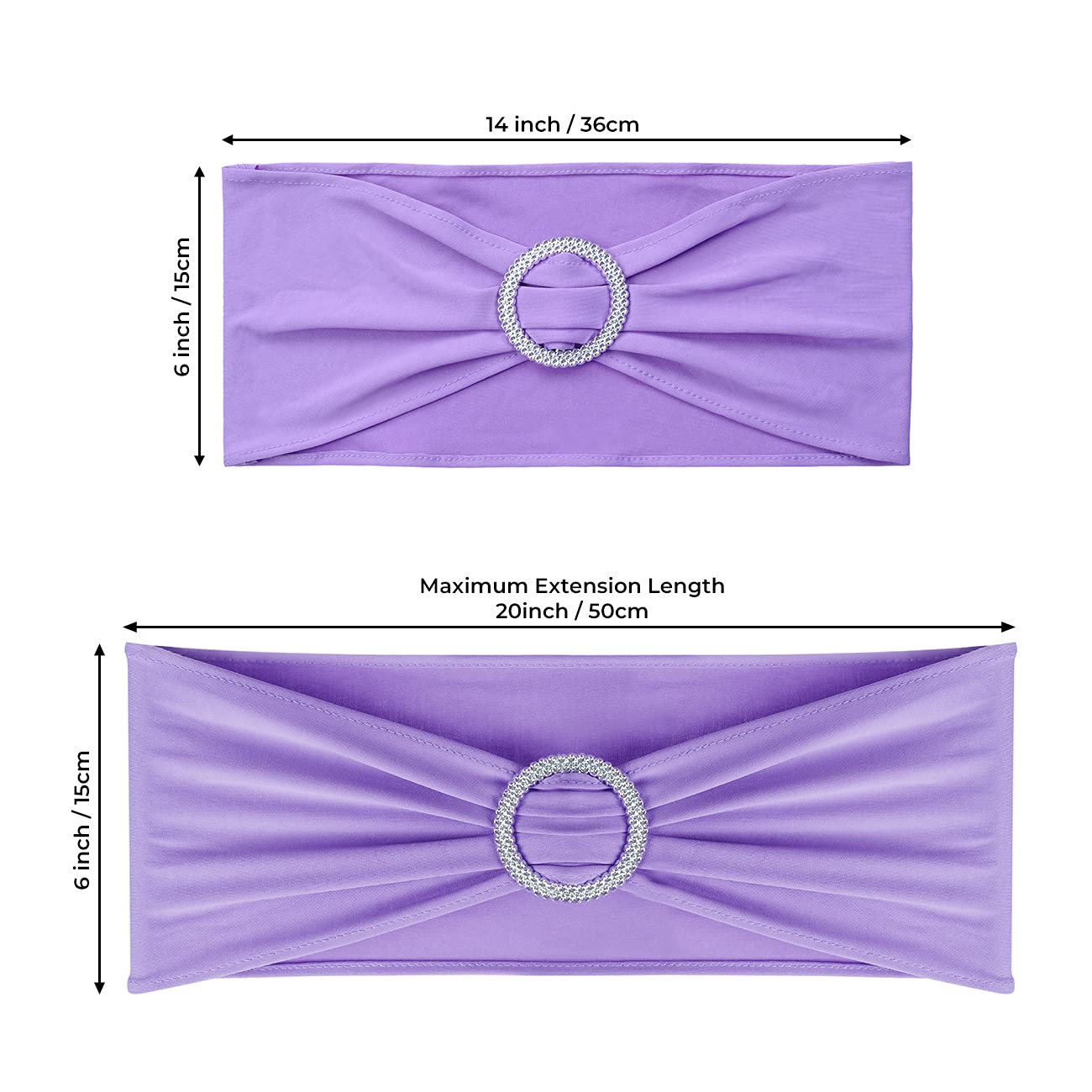 Babenest Spandex Chair Sashes Bows 100PCS Premium Stretch Chair Cover Band with Buckle Slider Universal Elastic Chair Ties for Wedding Party Ceremony Reception Banquet Decoration (Purple)