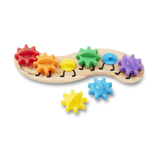Melissa & Doug Rainbow Caterpillar Gear Toy With 6 Interchangeable Gears - For Toddlers And Babies