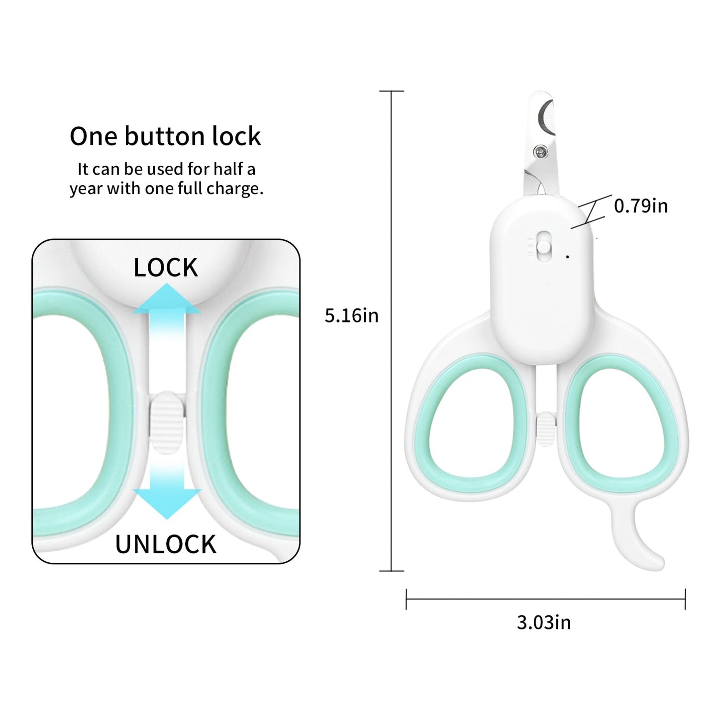 PAKEWAY Pet Nail Clipper with LED & -U-V Light, Cat Claw Trimmer with Ultra Bright LED Light for Nail Bloodline to Avoid Over Cutting, Sharp Angled Blade Grooming Tool for Dog Cat Rabbit Small Animals