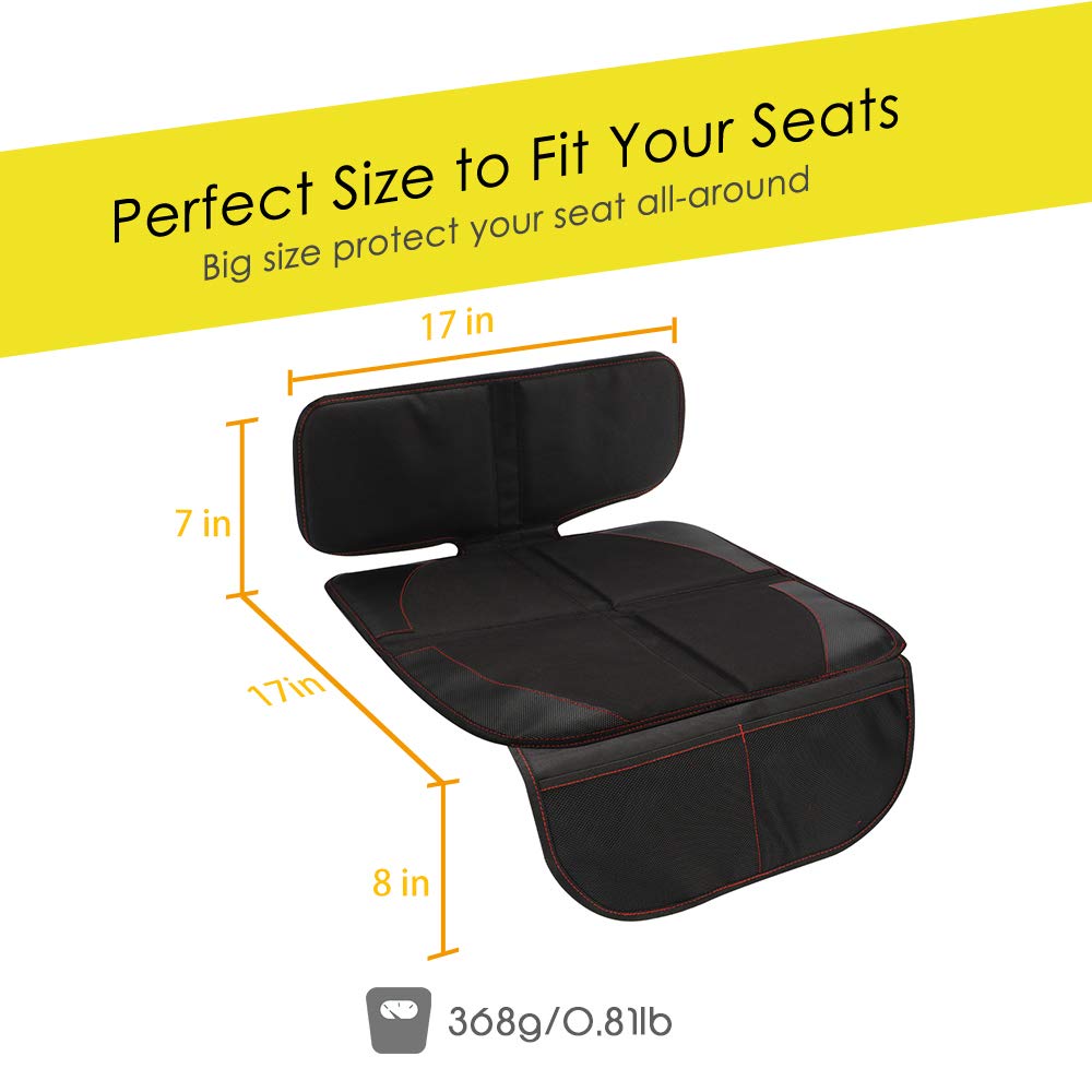 FASITE Car Seat Protector for Baby Child Car Seats - Non-Slip Waterproof Car Seat Cover Pad Protector with Mesh Pockets