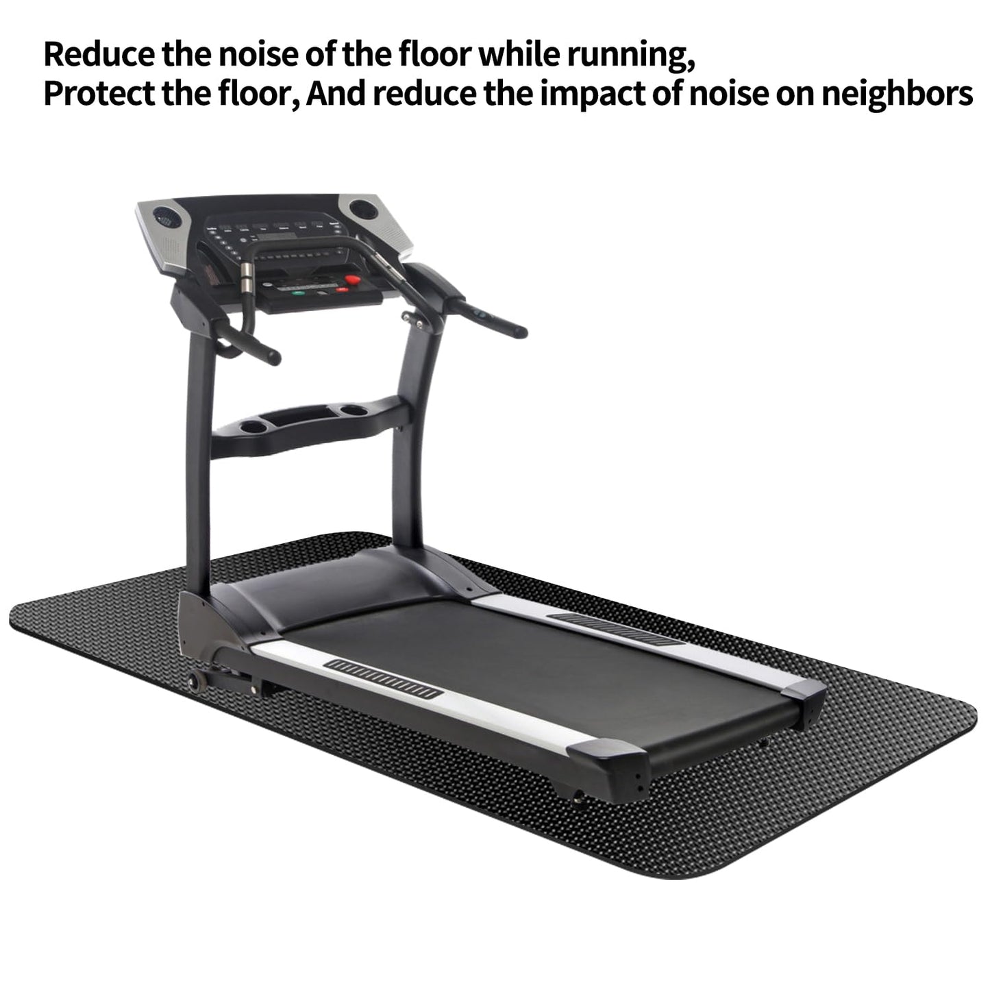 Treadmill Mat,Bike Mat Compatible with Peloton Bike Elliptical Treadmill,Folding Pad Exercise Equipment Under Exercise Trainer Pad for Stationary Indoor Spin