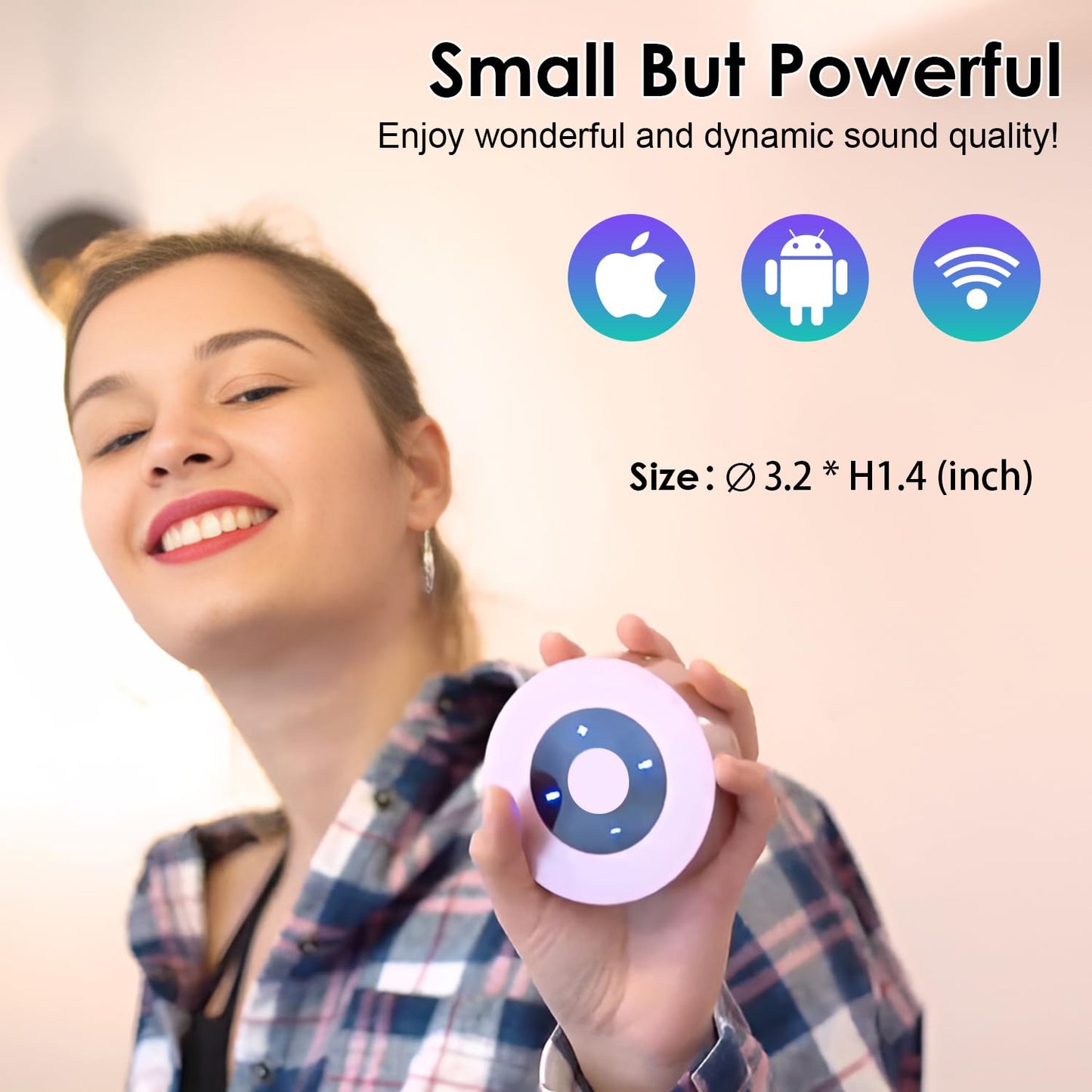 XLEADER [Smart Touch] Mini Bluetooth Speaker SoundAngel A8 (3rd Gen) Premium Rose Gold with Portable Waterproof Case Mic TF Card Aux, for iPhone iPad Shower Electronic Christmas Xmas Gifts