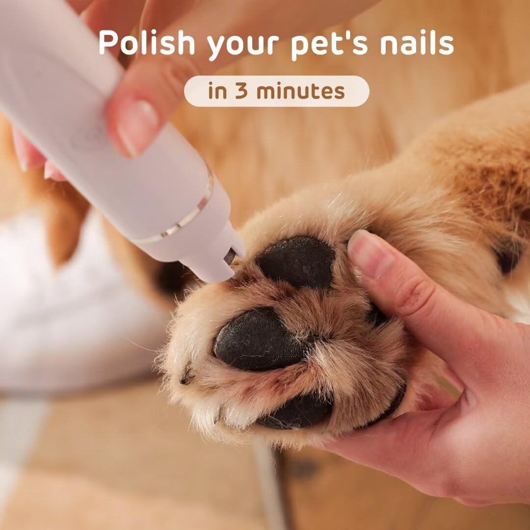 HEAPETS Dog Hair Clippers for Grooming Kit and Dog Paw Trimmer Nail Grinder for Grooming, Low Noise Rechargeable Cordless, Shaver Grooming Supplies for Pet Cats Dogs (Black, White)