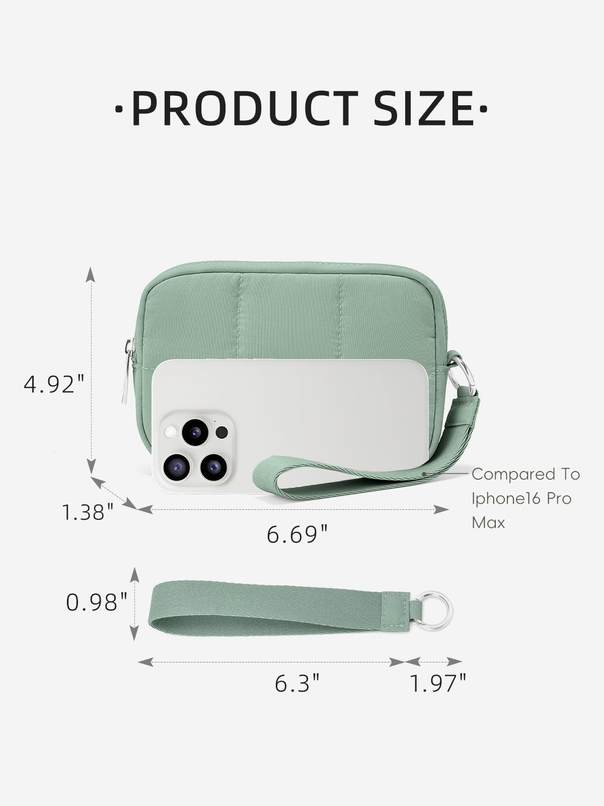 WESTBRONCO Puffer Wristlet Wallets for Women RFID Nylon Wallet with Zipper Quilted Purse for Travel Passport Credit Card Holder Phone