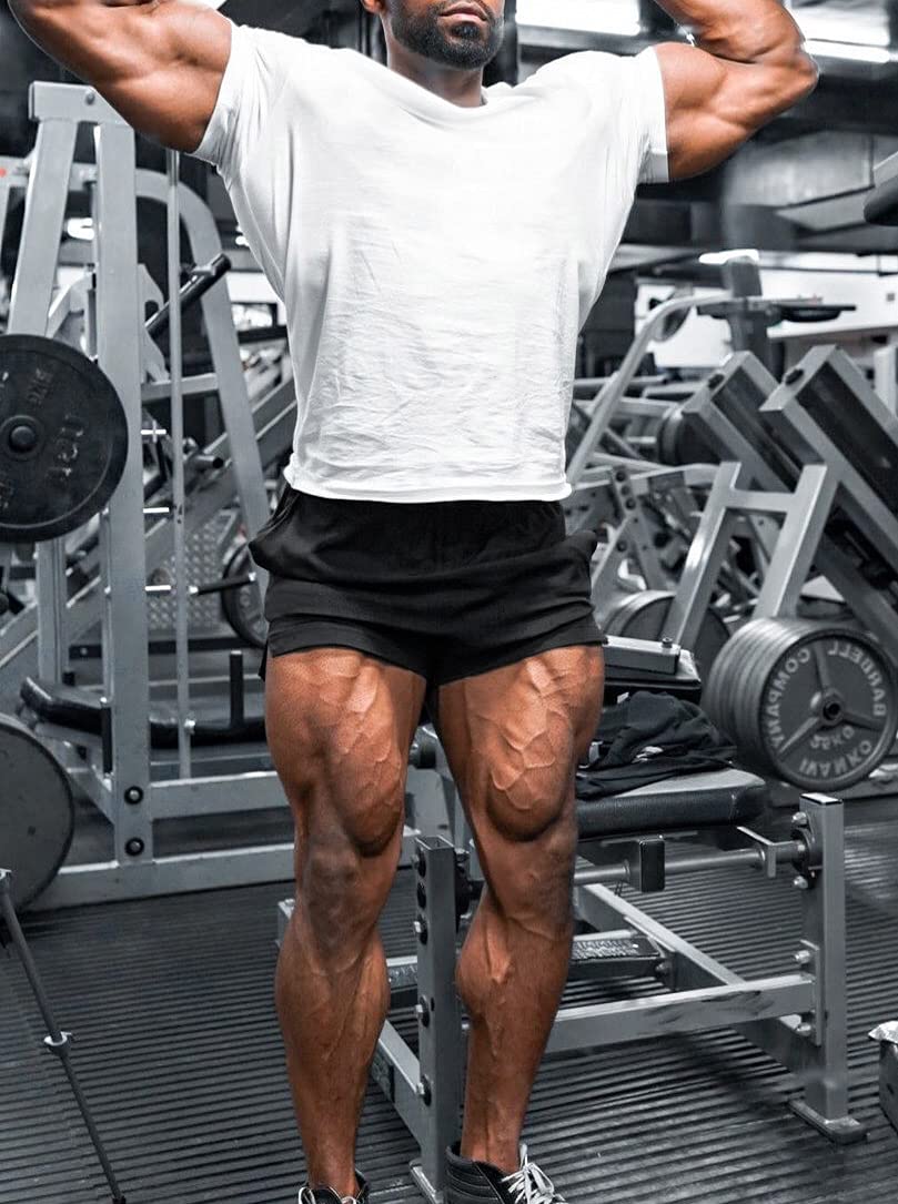 EVERWORTH Men's 5 Inch Inseam Workout Shorts Athletic Gym Bodybuilding Casual Running Camo US L