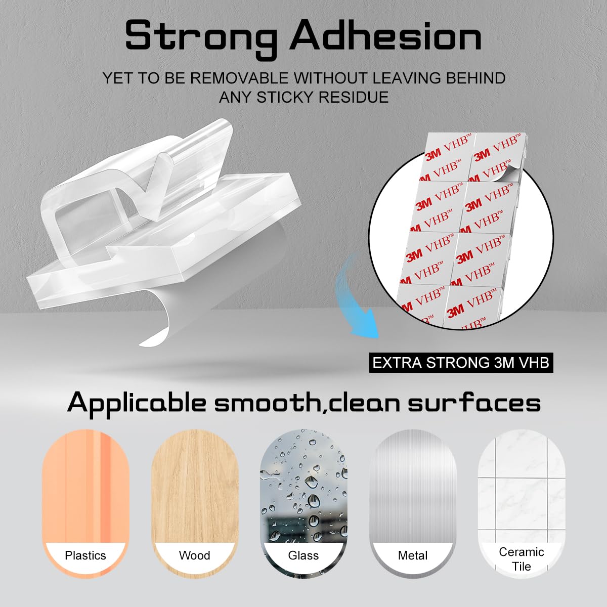 KGROTE 60Pcs Christmas Light Clips, Hooks for Outdoor String Lights Clips, Adhesive Cord Organizer Hooks, Sticky Wire Holder for Hanging Christmas Lights, Wall Cable, Fairy Lights (Clear, Small)