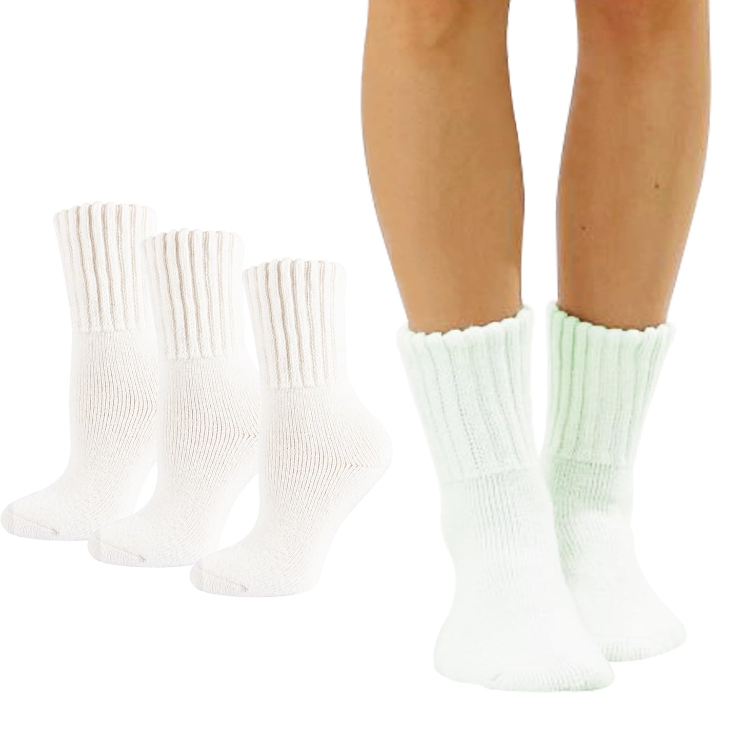 Marchare Women Wool Socks Boot Socks Winter Thick Warm Sock Cozy Crew For Women Ivory