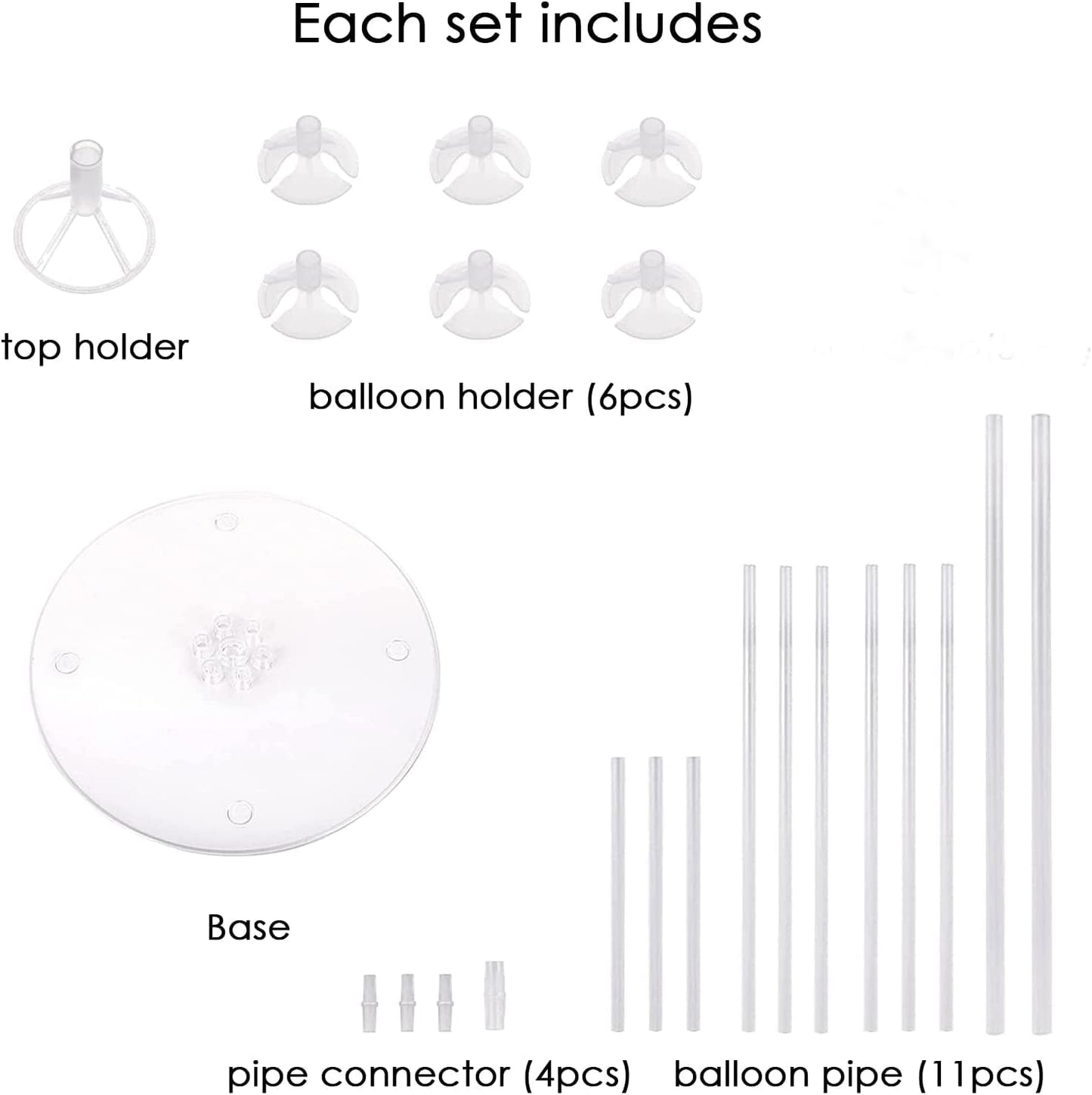 8 Set Balloon Stand Kit - Balloon Sticks With Base for Table Balloon Centerpiece Decorations for Birthday Graduation Gender Reveal Baby Shower Party Decorations