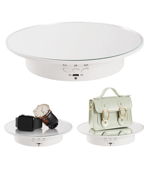 GOHASPW Rotating Display Stand Turntable Stand Spinning Stand for Product Shows White