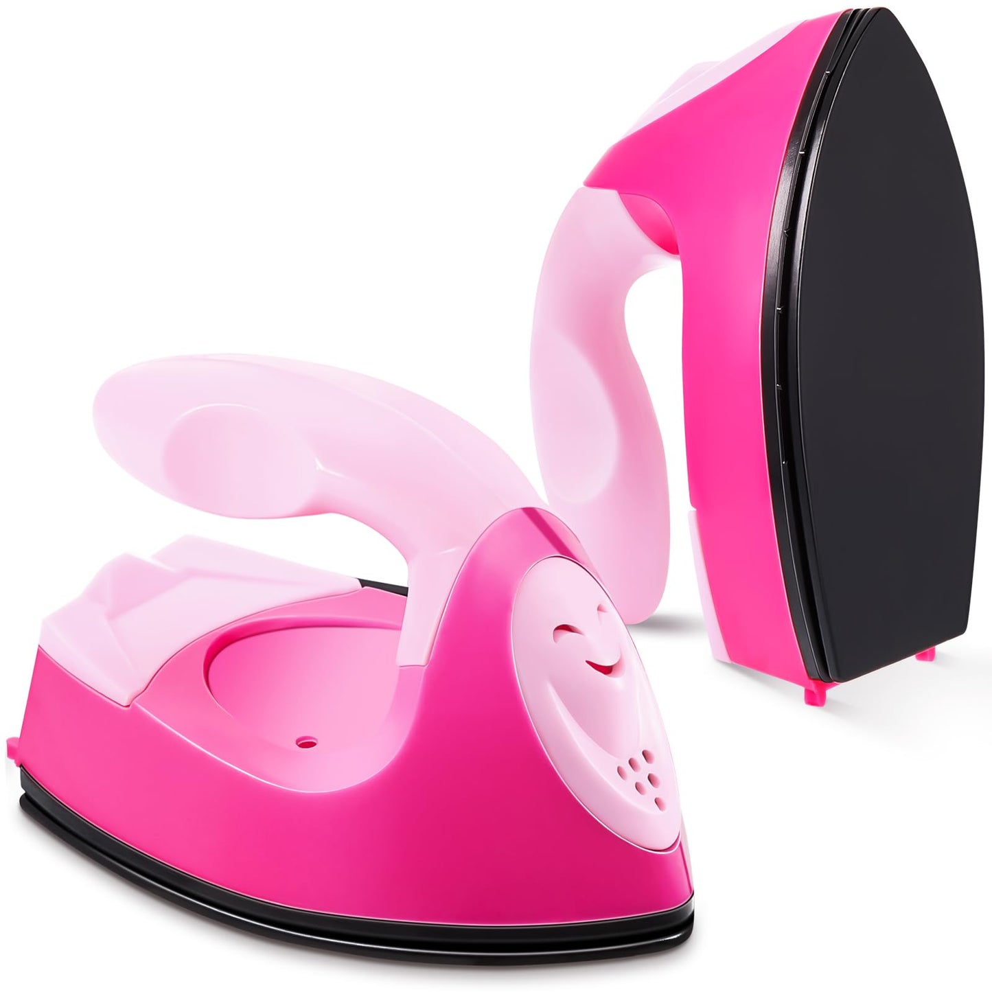 Honoson Mini Craft Iron Mini Heat Press Small Portable Tiny Iron with Charging Base Accessories for Fuse Beads Patch DIY Shoes T-shirts Heat Transfer Vinyl Projects(Pink)