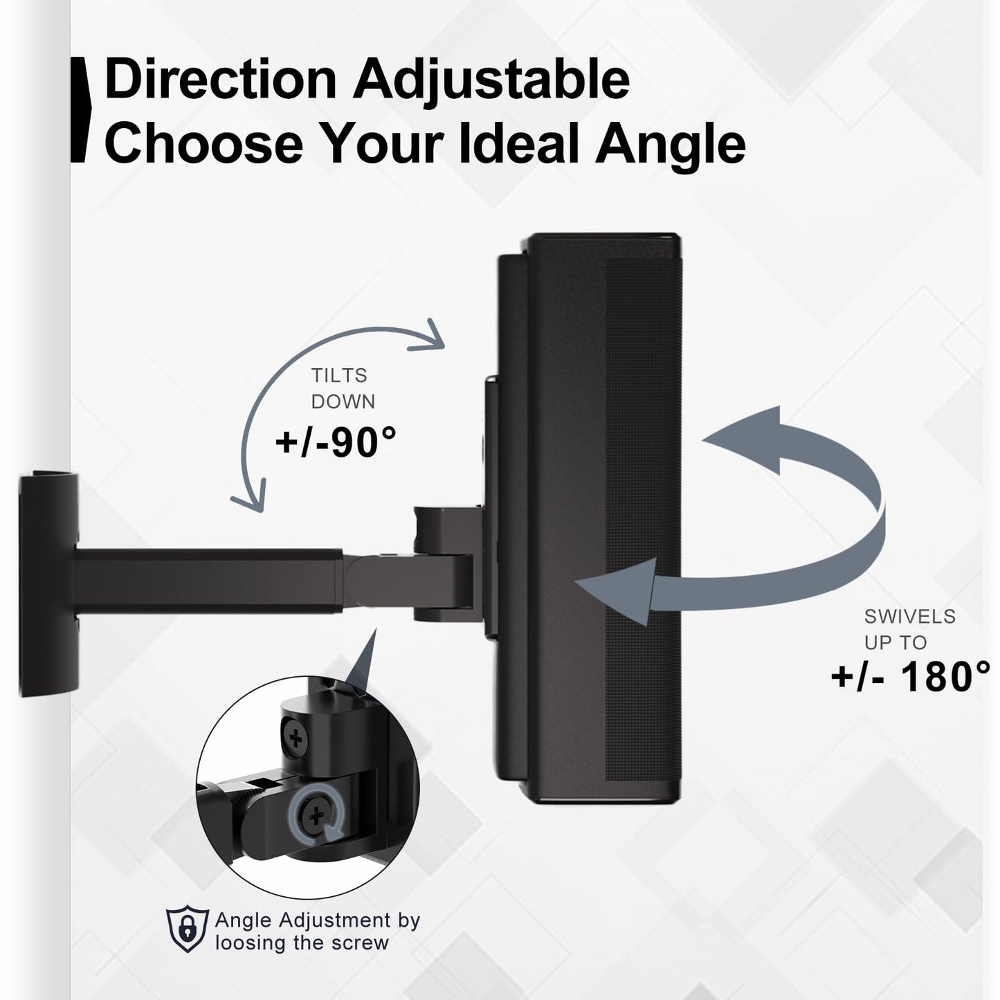 Speaker Wall Mount and Ceiling Mount for Bose UB-20, UB-20 & WB-50 Series II Surround Sound Speaker Mounting Bracket Compatible with Bose CineMate Lifestyle Tilt & Swivel Adjustable up to 180°,Black