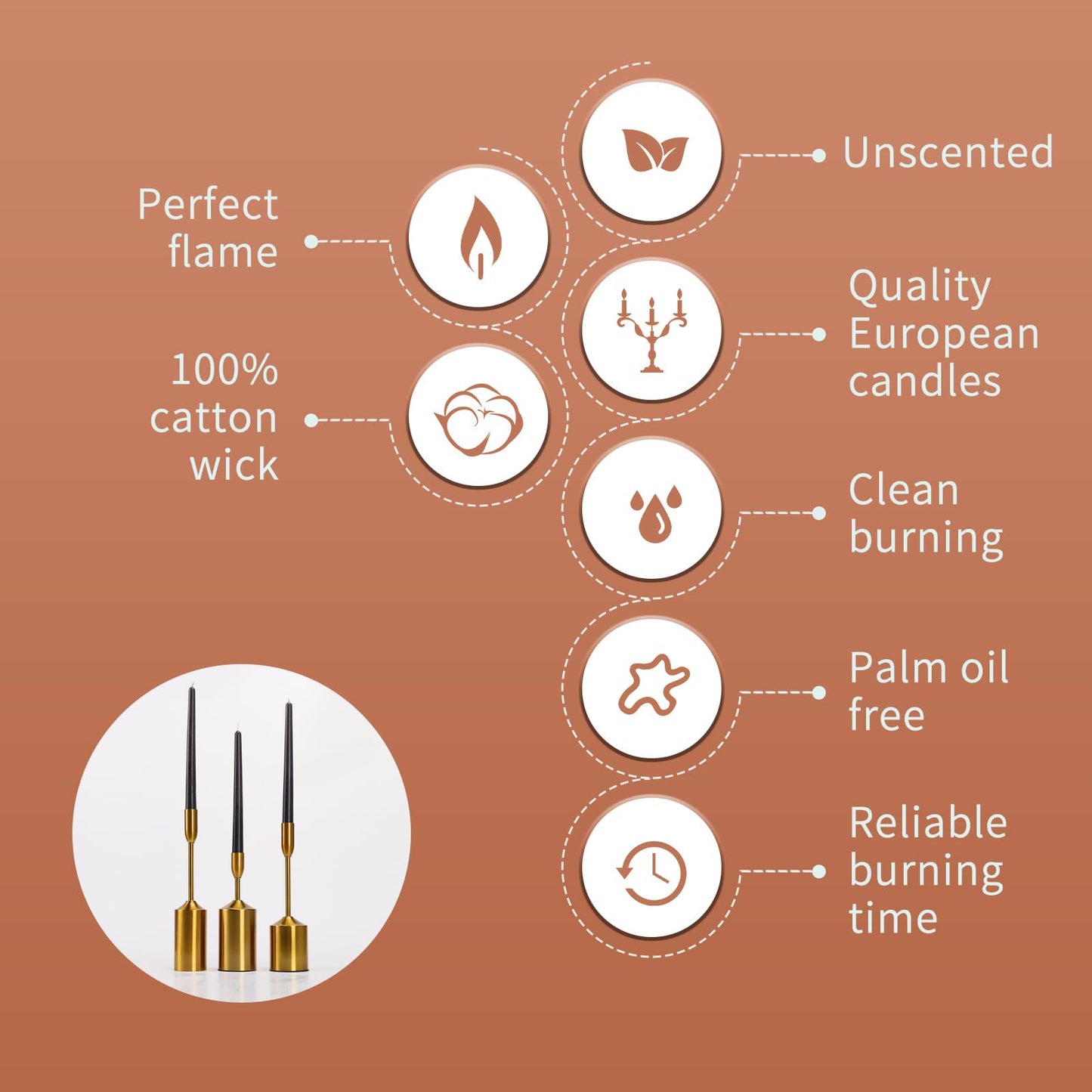 SOFT BREEZE 24 Pack Unscented Tall Taper Candles - 4/5X10 Inch, Dripless, Unscented Dinner Candle - 10 Hours Burn Time -Pink Colors