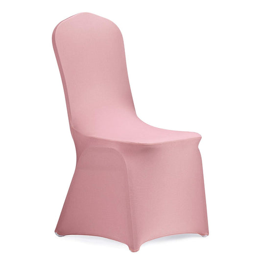 Peomeise Stretch Spandex Chair Cover for Wedding Party Dining Banquet Event (Dusty Rose, 6)
