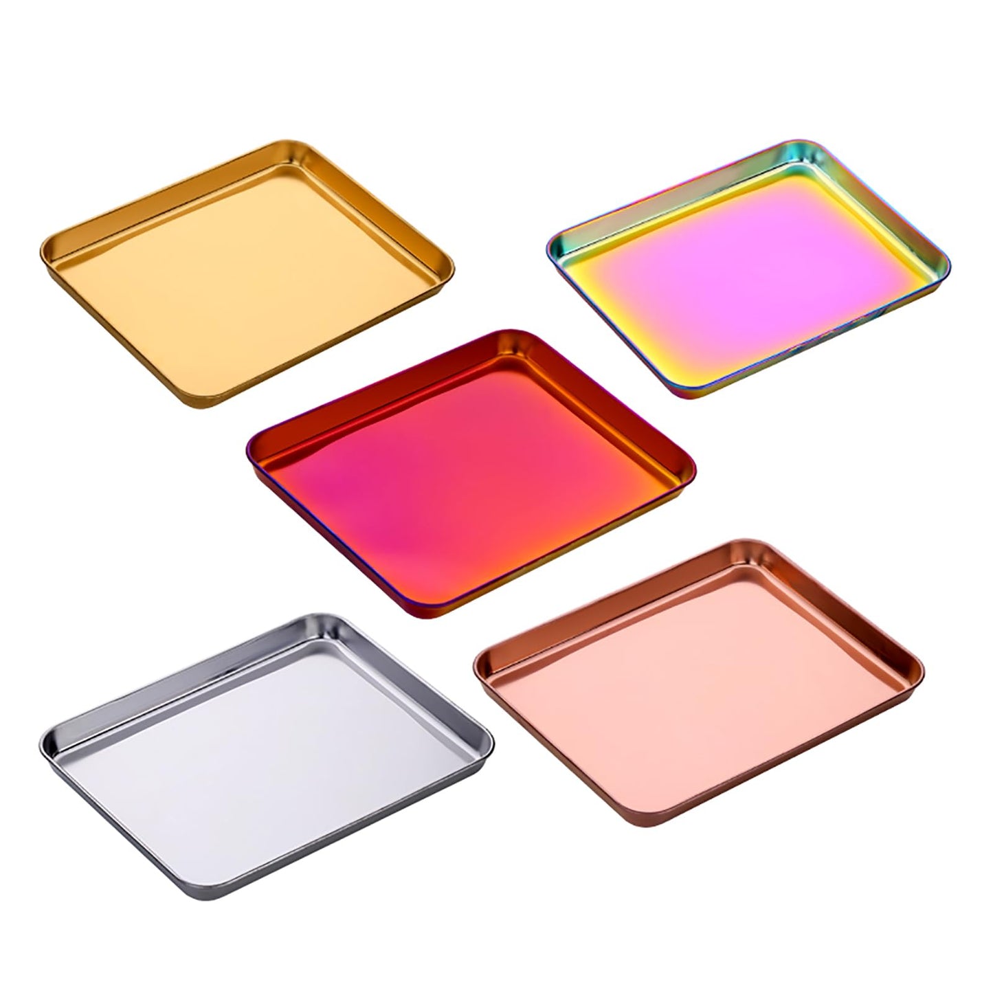 DOCBLACK Baking Tray, Stainless Steel Baking Cookie Sheet, Rimmed Pan Baking, Non Toxic & Healthy, Mirror Finish & Rust-Free, Easy Clean & Dishwasher Safe - Rainbow