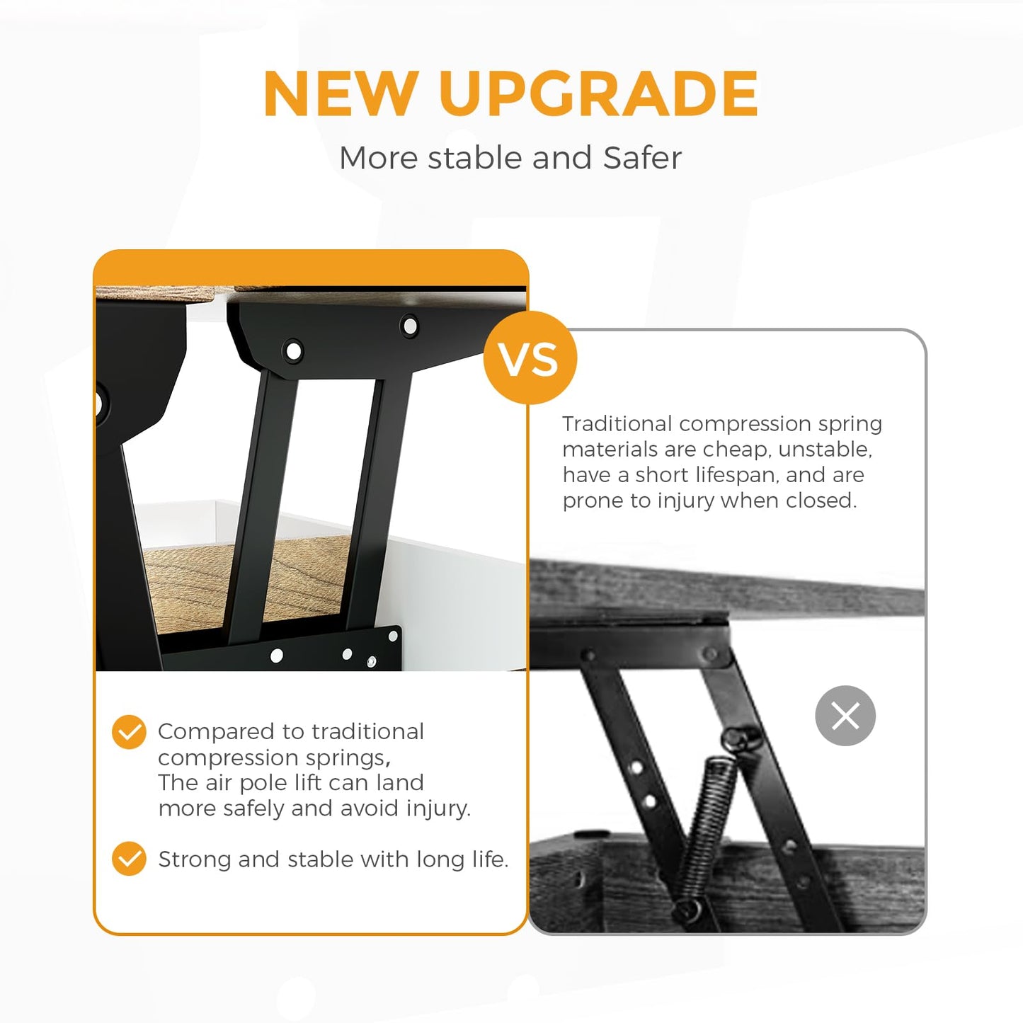 Bidiso 3 in 1 Lift Top Coffee Table, Ten Minutes Install Multifunction Coffee Table, Coffee Table Converts to Dining Table, Lift Top Dining Table Work Desk with Storage,Light Oak