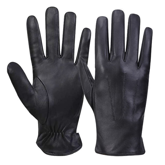 MGGMOKAY Mens Nappa Lambskin Leather Gloves(100% Cashmere Lining),Black,X-Large
