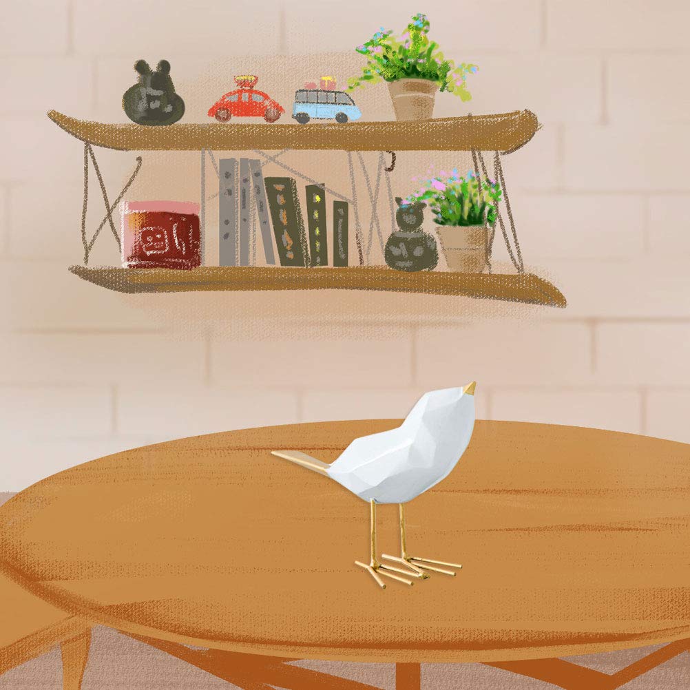 VORCOOL Simple Resin Bird Figurine Statue Furnishing Articles Ornaments Home Office Decoration (Golden)