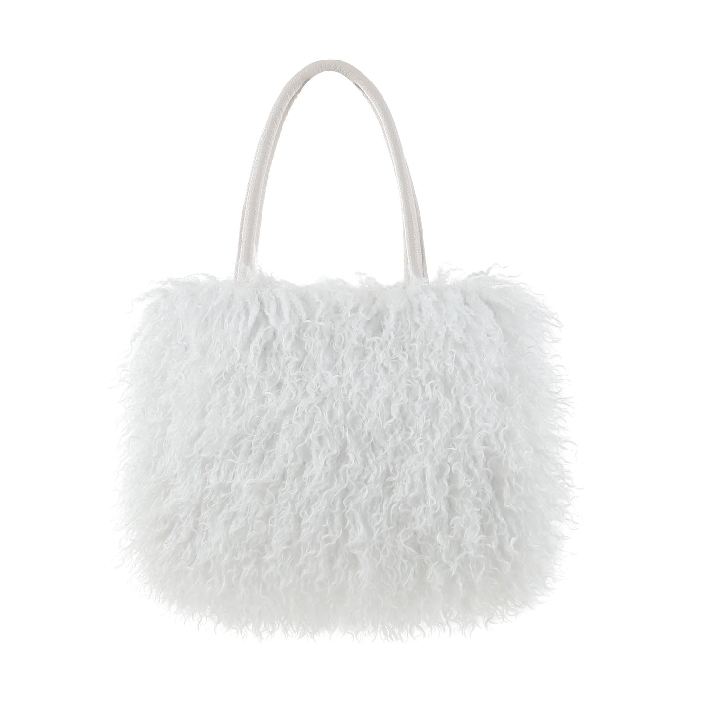 Women's Fuzzy Tote Bag Curly Handbag Furry Shoulder Bag Large Top Handle Purses Winter