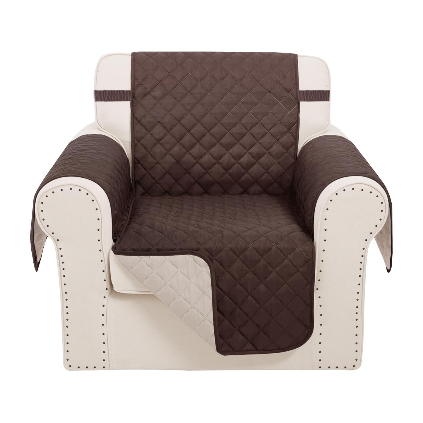 Luxshare Home Recliner Chair Covers Reversible Sofa Couch Cover for Pets Lazy Boy Furniture Protector(23''Chair,Chocolate/Beige)