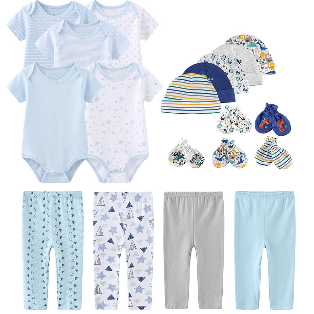 Kiddiezoom Unisex Baby Layette Essentials Giftset Clothing Set 19-Piece For Newborn Baby