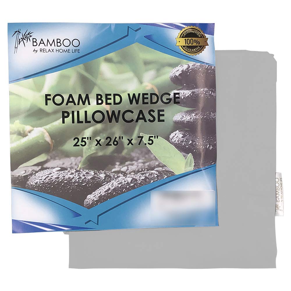 Relax Home Life Wedge Pillowcase Designed to Fit Our 7.5" Bed Wedge 25" W x 26" L x 7.5" H, Allergy Friendly 100% Egyptian Cotton Replacement Cover, Fits Most Sleeping Wedges Up to 27" W x 27" L x 8H