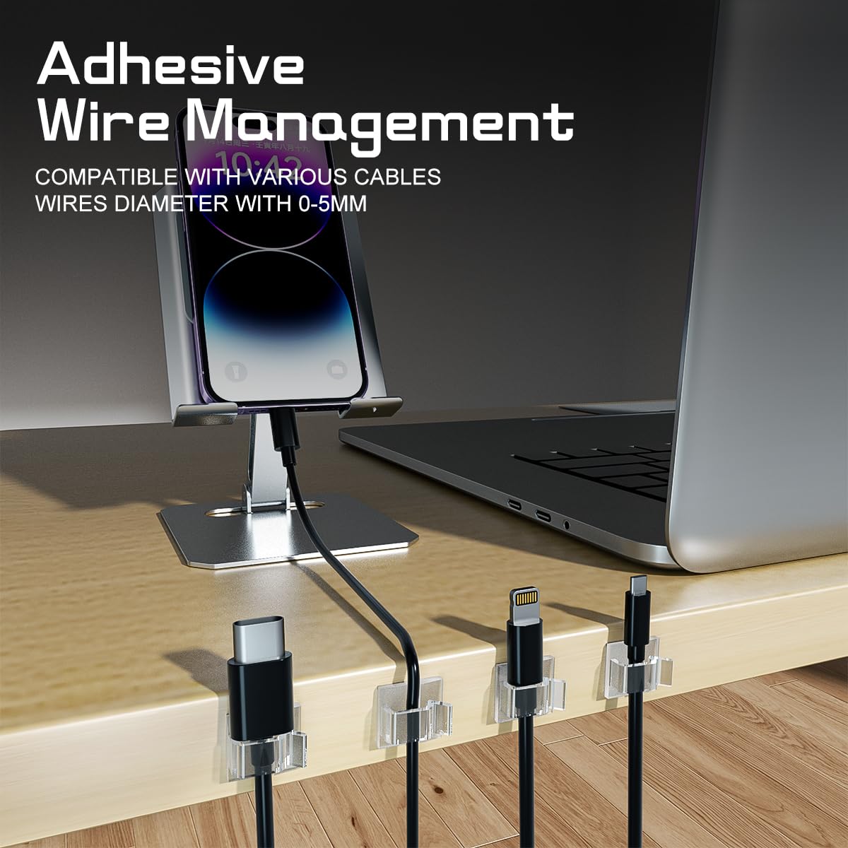 KGROTE 60Pcs Christmas Light Clips, Hooks for Outdoor String Lights Clips, Adhesive Cord Organizer Hooks, Sticky Wire Holder for Hanging Christmas Lights, Wall Cable, Fairy Lights (Clear, Small)