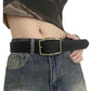 Western Strap for Women - Vintage Embossed Leather Bucket Belt Y2K Cowgirl Engraved Tooled for Jeans Pants