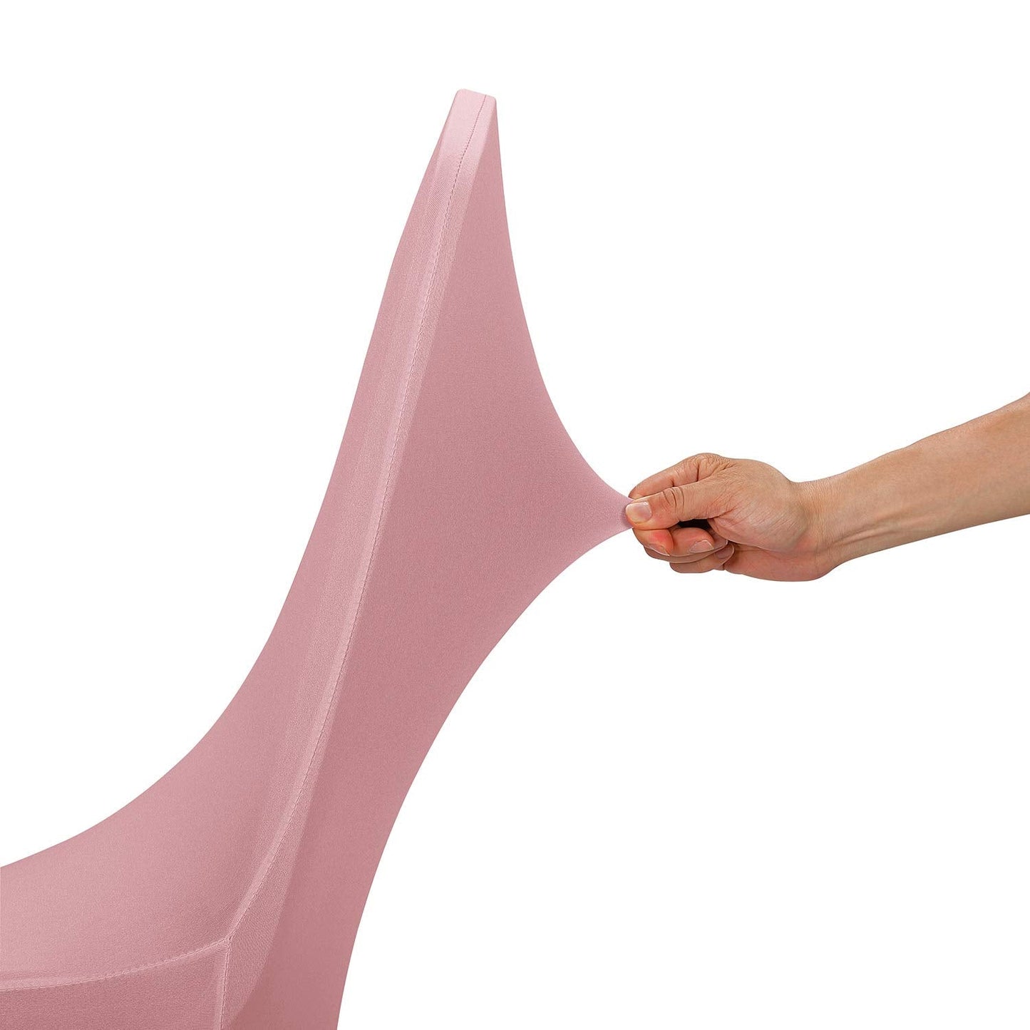 Peomeise Stretch Spandex Chair Cover for Wedding Party Dining Banquet Event (Dusty Rose, 6)