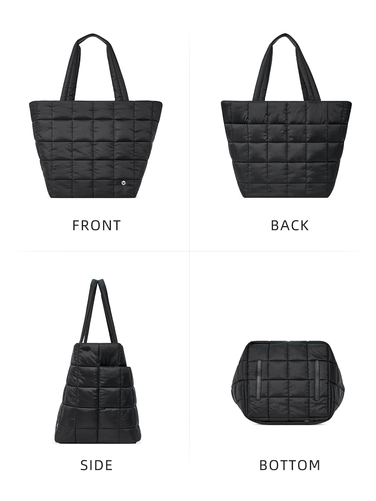 WESTBRONCO Small Puffer Crossbody Bags for Women, Puffy Quilted Purse Nylon Shoulder Handbag with Adjustable Strap