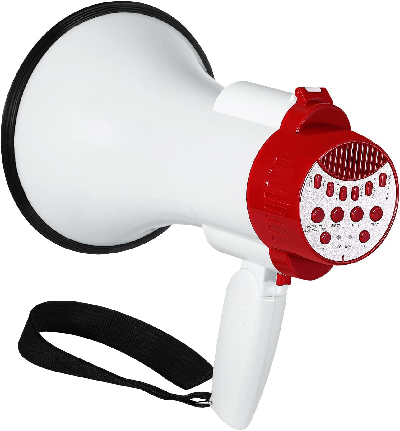 Megaphone Bullhorn | 30-Watt Bull Horn Speaker with Record & Play | Plus Voice Changer for Adults with Siren & Whistle | Blow Horn Loud Speaker with Bluetooth Connection