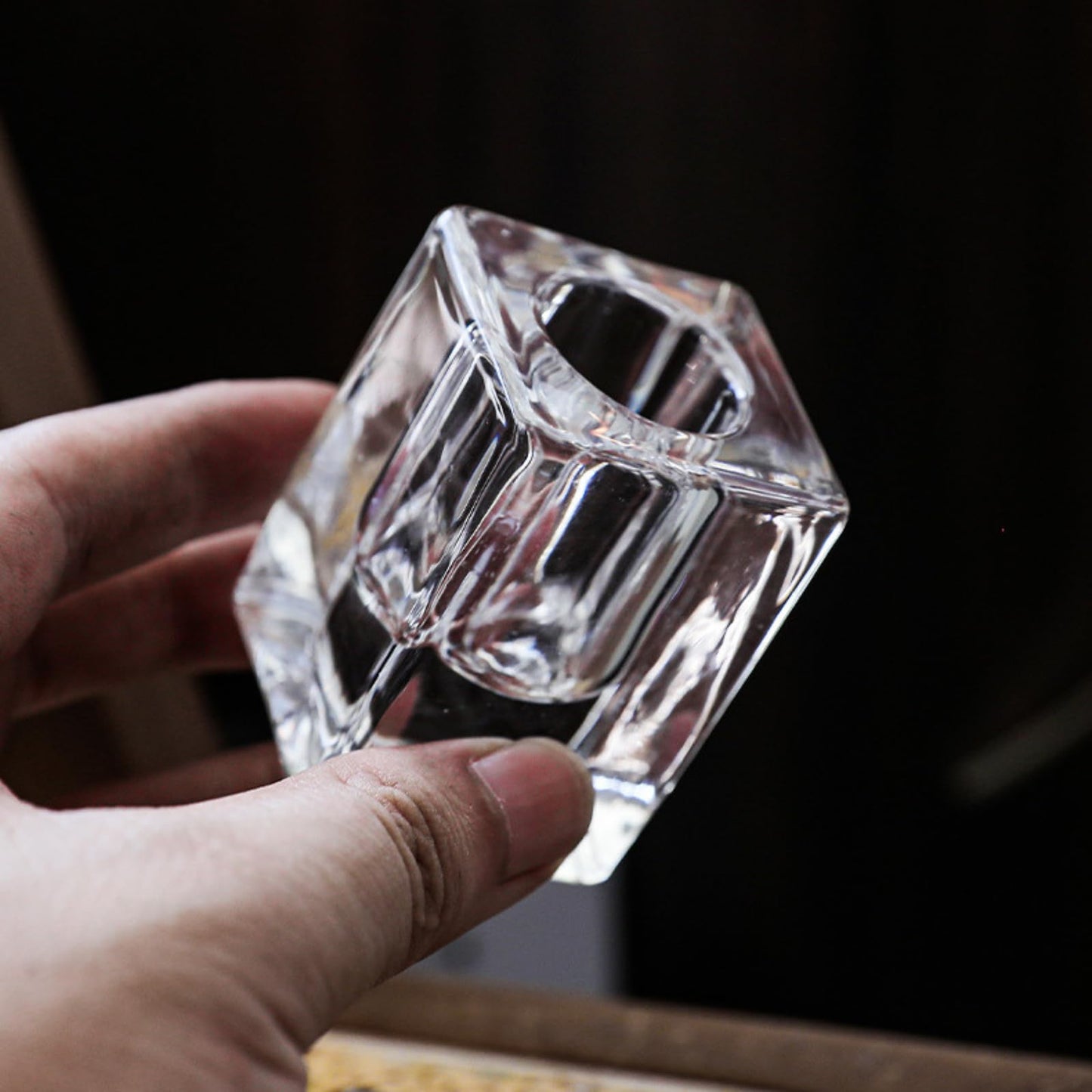 Saim Clear Tealight Candle Holders Set of 3 Modern Dining Room Table Centerpiece Decor, Coffee Table Decor for Living Room, Fireplace Decor Accessories