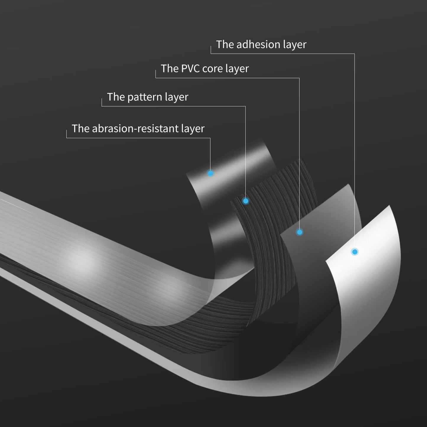 Art3d 36-Pack 54 Sq.ft Peel and Stick Floor Tiles Vinyl Plank Flooring Wood Look, Adhesive and Waterproof Tile Sticker for Bedroom, Living Room, Kitchen, RV in Black