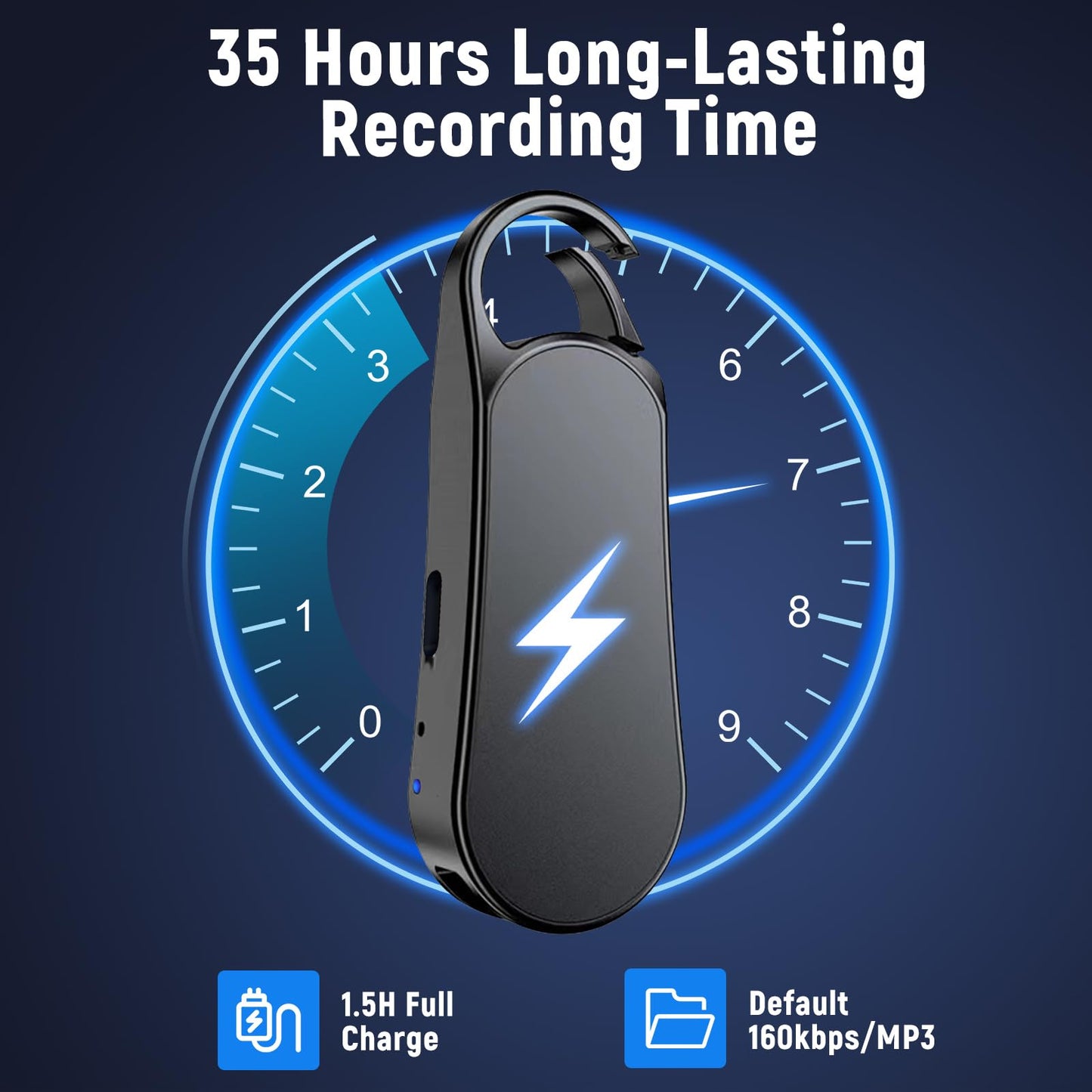 Howabo Professional Portable V56 Voice Recorder 128GB, Howabo New Upgraded Noise Reduction HiFi Pure Sound Quality, 1536Kbps Audio Activated Voice Recorder for Your Lectures Meetings Classes