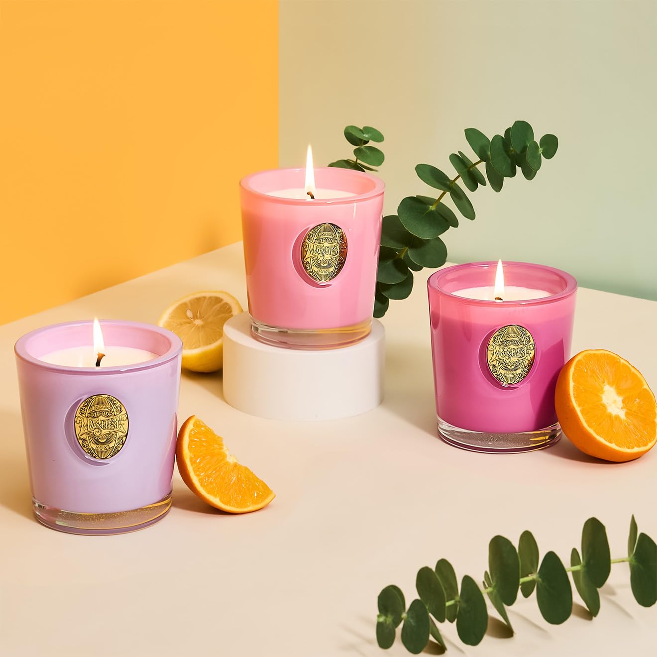 M&SENSE Natural Soy Candle| Peony Blush Pink | 10.2 oz, 55H Burn | Luxury Scented Candle for Relaxation, Gifting, Home Décor | for Bedroom, Office, Party