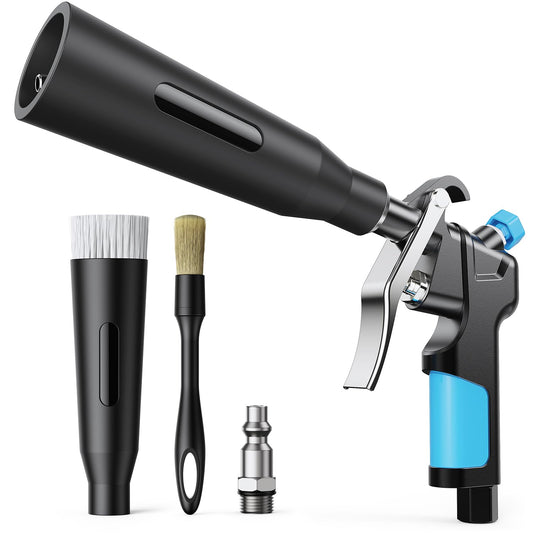 Zhevebaga Tornado Air Cleaning Gun, Upgraded High Pressure Dryer Air Blow Gun Adjustable Wind Speed, 360° Rotating Nozzle for Thorough Cleaning Car Detailing Tools for Car Interiors & Exteriors