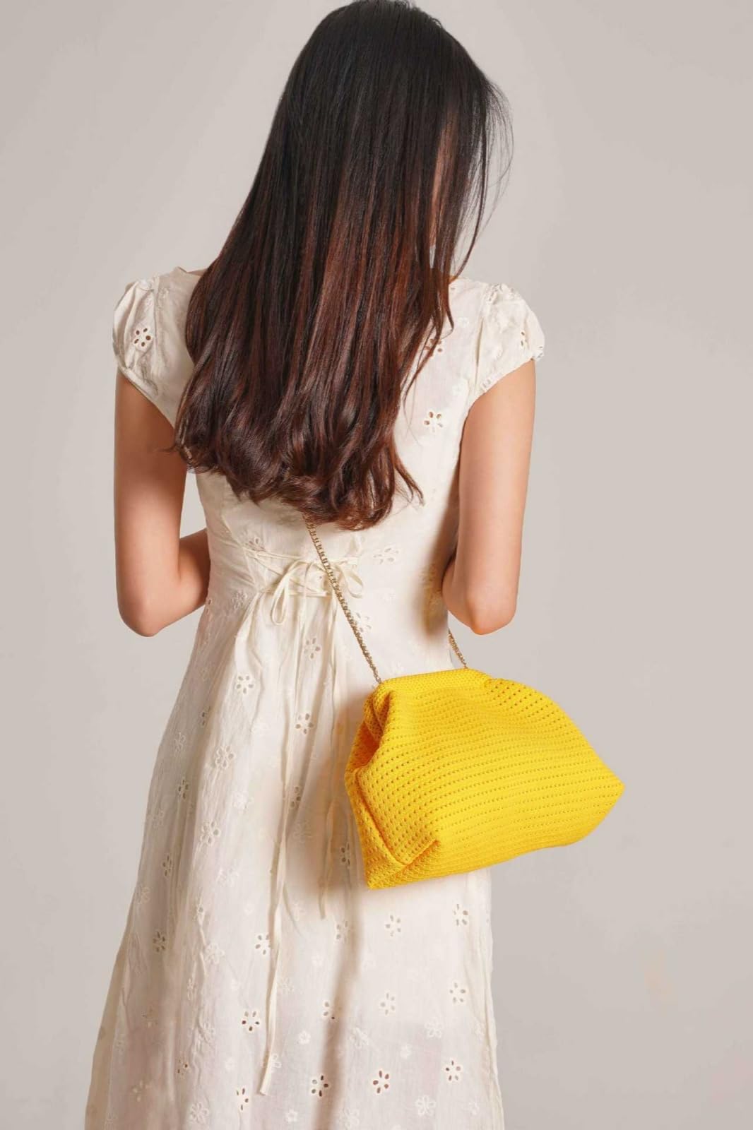 Keridean Crochet Clutch Summer Beach Purse Women 2025 Evening Handbag Woven Chain Crossbody Dumpling Knit Cloud Bag